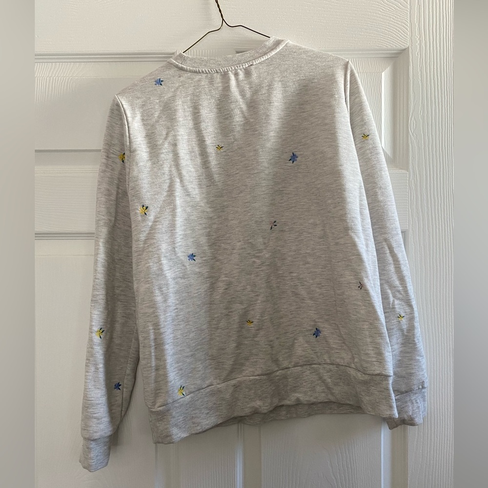 Light Grey Floral Sweatshirt
